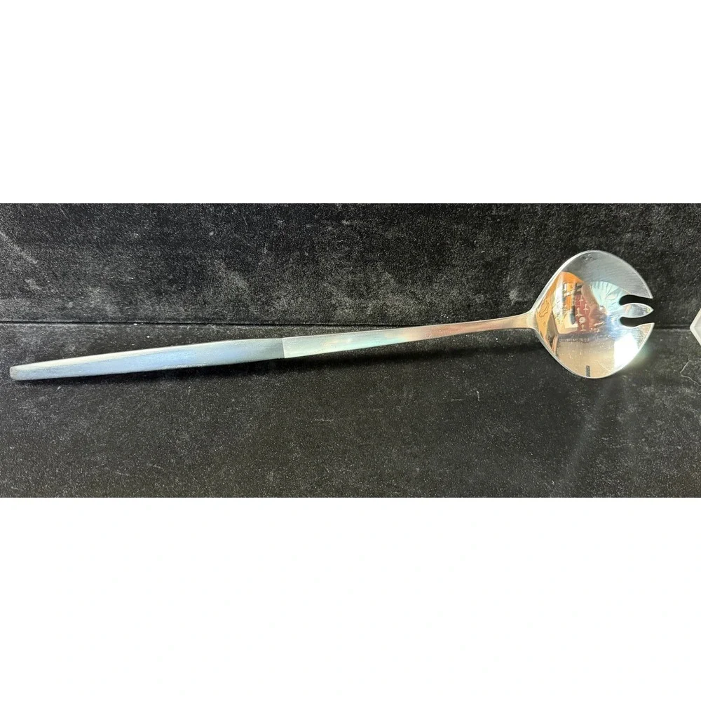 Epic Forged Stainless Japan Salad Serving Fork Mid Century Modern Wood Handle